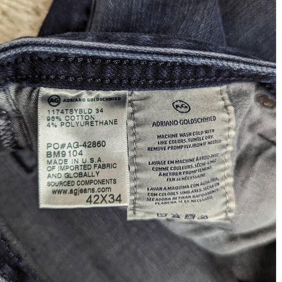 AG Adriano Goldschmied The Graduate Tailored Leg Dark Wash Jeans Size 42x34 - Picture 4 of 16